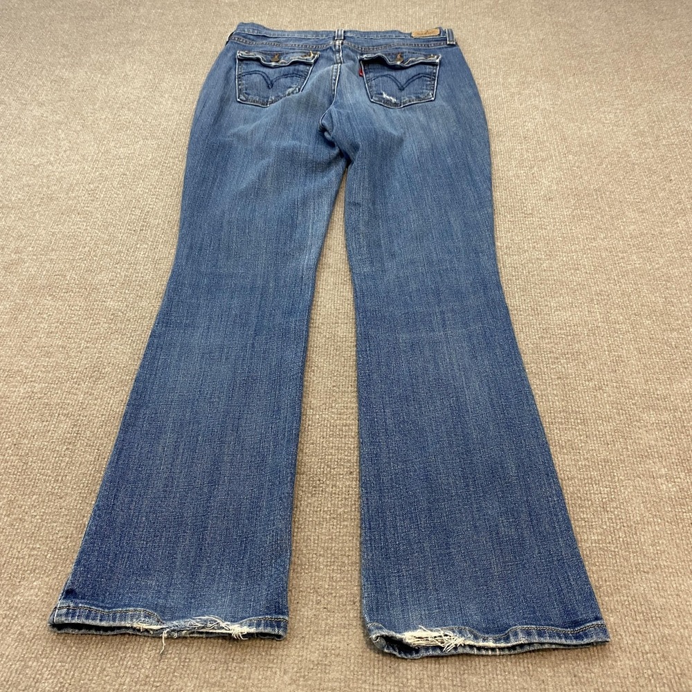 Vintage Levis 515 Bootcut Jeans Womens 8 Fits 30x31‎ Blue Distressed Stretch Y2K